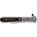 S&W KNIFE UNWAVERED SPRING AST - 3.5" SS/ROSEWOOD ENGRV DAGGER