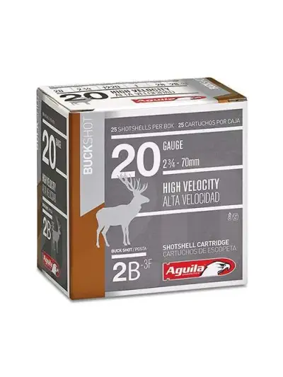 AGUILA BUCKSHOT AMO 20GA #2 BUCK 2-3/4IN 1OZ. 25RD 1220FPS (10 BOXES PER CASE)