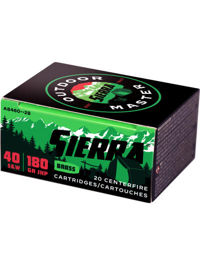 Sierra Outdoor Master Handgun Ammo 40 S&W 180 gr. JHP 20 rd.