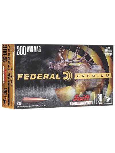 Federal P300WSS1 Premium  300WinMag 180gr Swift Scirocco II 20 Per Box/10 Case