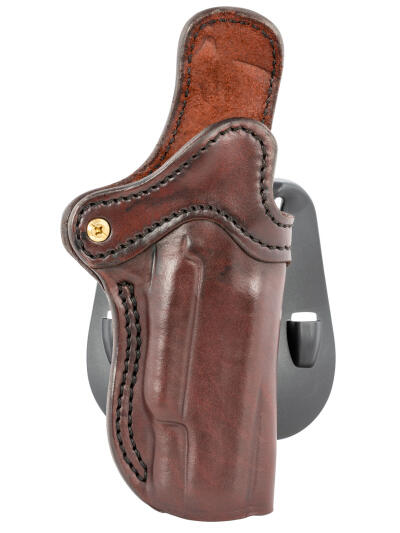 1791 Gunleather ORPDH1SBRR BH1 Optic Ready Size 01 OWB Style made of Leather with Signature Brown Finish, Adjustable Cant & Paddle Mount Type fits 4-5" Barrel 1911 for Right Hand