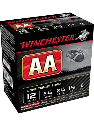 Winchester Ammo AA128VP AA Light Target 12Gauge 2.75" 1 1/8oz 8Shot 100 Bx/2 Case *Value Pack