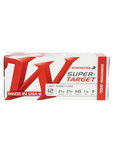 Winchester Ammo TRGT128VP Super-Target Light Target Value Pack 12 Gauge 2.75" 1 1/8oz 8 Shot 100/Box