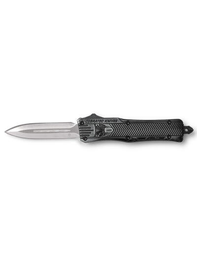 CobraTec Knives SSWCTK1SDAGNS CTK-1  Small 2.75" OTF Dagger Plain D2 Steel Blade/Stonewashed Aluminum Handle Features Glass Breaker Includes Pocket Clip