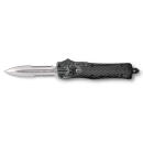 CobraTec Knives SSWCTK1SDAG2SS CTK-1  2.75" OTF Part Serrated D2 Steel Blade/Stonewashed Aluminum Handle Features Glass Breaker Includes Pocket Clip