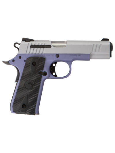 Citadel CIT380OLALA M1911 Baby Compact Frame 380 ACP 7+1, 3.75" Stainless Steel Barrel, Silver Serrated Steel Slide, Crushed Orchard Cerakote Aluminum Frame w/Beavertail, Ambidextrous