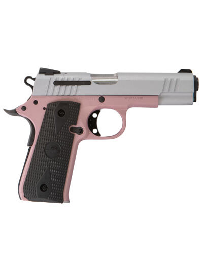 Citadel CIT380ROSE M1911 Baby Compact Frame 380 ACP 7+1, 3.75" Stainless Steel Barrel, Silver Serrated Steel Slide, Rose Cerakote Aluminum Frame w/Beavertail, Ambidextrous