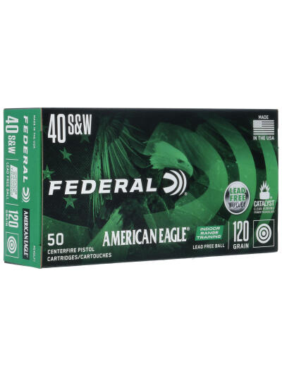 Federal AE40LF1 American Eagle Indoor Range Training 40S&W 120gr Lead Free IRT 50 Per Box/10 Case