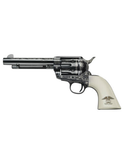 Pietta GW45LLE434NMUI 1873 GW2 Liberty 45 Colt (LC) 6 Shot, 4.75" Blued Engraved Steel Barrel, Cylinder, Frame & Hammer, Ultra Ivory Grip w/Engraved Liberty Eagle