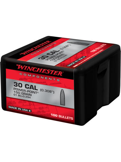 Winchester Ammo WB30PP150X Centerfire Rifle  30Cal 150gr Power Point 100 Per Box/10 Case