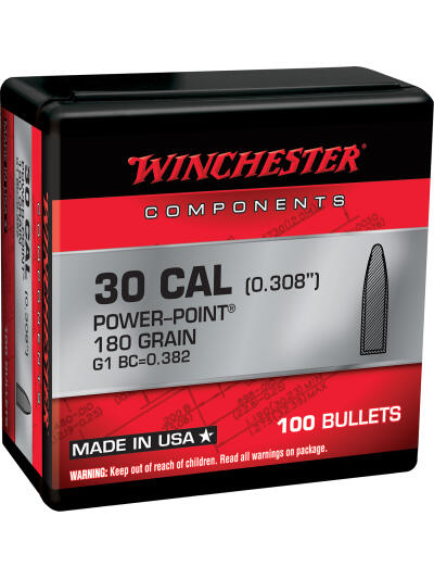 Winchester Ammo WB308P180X Centerfire Rifle  308Win 180gr Power Point 100 Per Box/10 Case
