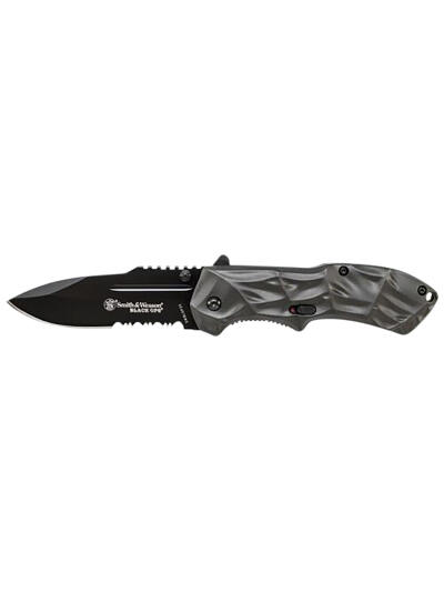 Smith & Wesson Knives SWBLOP3CP Black Ops  3.40" Folding Tanto Plain 4034 SS Blade Aluminum Handle Includes Pocket Clip