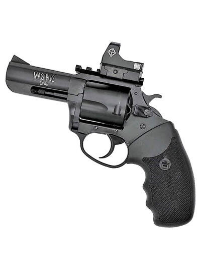 Charter Arms Model 13535 Mag Pug Large 3" .357 Magnum 5 Rounds Black/Black Combat Grip W/ Pic Rail & Micro Optic