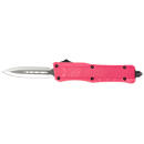 CobraTec Knives SPKCTK1SDAGNS CTK-1  Small 2.75" OTF Dagger Plain D2 Steel Blade, Pink Aluminum Handle Features Glass Breaker
