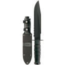Ka-Bar 1271 Fighter  8" Fixed Clip Point Part Serrated Black 1095 Cro-Van Blade, Black Kraton G Handle, Includes Sheath