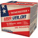 Winchester Ammo USA193125 USA Valor M193 5.56x45mmNATO 55gr Full Metal Jacket 125 Per Box/10 Case