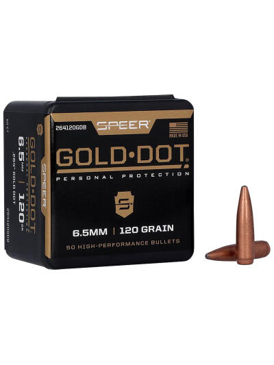 Speer 264120GDB Gold Dot  264Cal 120gr Bonded Soft Point 50 Per Box/20 Case