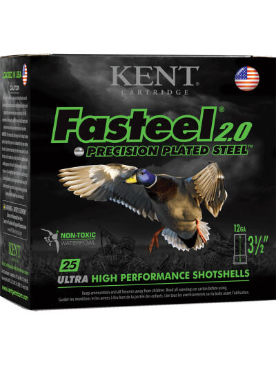 Kent Fasteel 2.0 Precision Plated Steel Load 12 ga. 3.5 in. 1 3/8 oz. BBB Shot 25 rd.