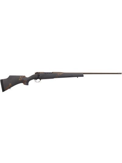 Weatherby MCU03N65RWR6B Mark V Camilla Ultra Lightweight Compact 6.5 Wthby RPM 4+1 24" Barrel, Midnight Bronze Cerakote Metal Finish, Black with Smoke/Gold Sponge Accents Monte Carlo Stock