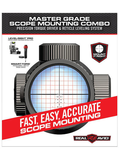 Real Avid AVMSMK Master Grade Scope Mounting Combo Includes Torque Driver and Reticle Leveling System