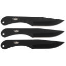 Uzi Accessories UZKTRW004 Throwing Knives IV Three, 8.25" Plain Black Stainless Steel