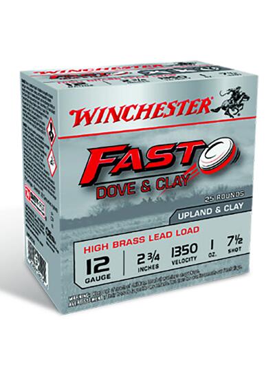 Winchester Ammo WFD127B Fast Dove & Clay High Brass 12Gauge 2.75" 1oz 7.5Shot 25 Per Box/10 Case