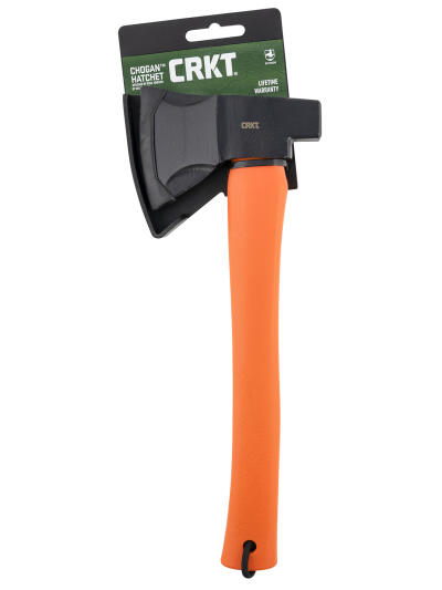 CRKT 2727 Chogan  3.16" Blade 1055 Carbon Steel Blade Orange GRN Handle 13.19" Long Axe w/Hammer