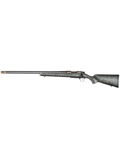 Christensen Arms 8010603800 Ridgeline  7mm-08 Rem 4+1 24" Carbon Fiber/Threaded Barrel, Burnt Bronze Cerakote, Green with Black/Tan Webbing Stock, Left Hand