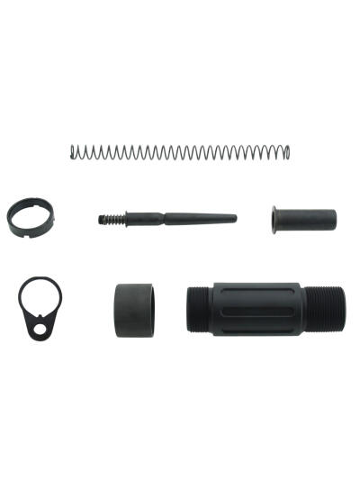 TacFire MAR139C Short Buffer Tube System  Black Anodized Aluminum with QD End Plate for AR Pistol Platform