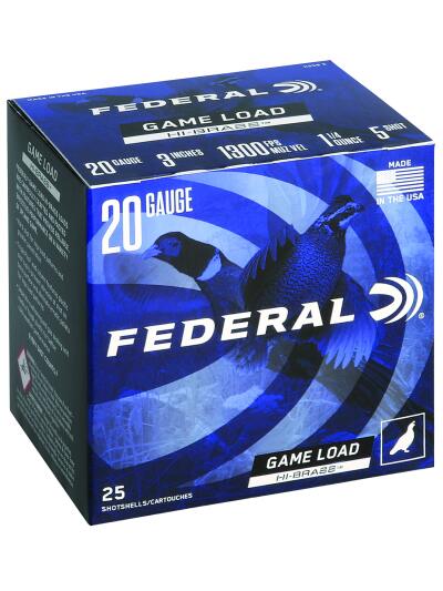 Federal H2585 Game-Shok High Brass 20Gauge 3" 1 1/4oz 5Shot 25 Per Box/10 Case