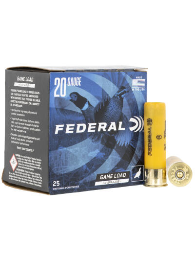 Federal H2586 Game-Shok High Brass 20Gauge 3" 1 1/4oz 6Shot 25 Per Box/10 Case