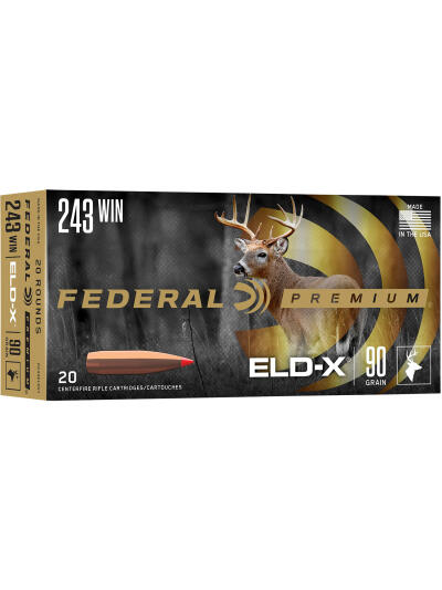 Federal P243ELDX1 Premium ELD-X 243Win 90gr 20 Per Box/10 Case