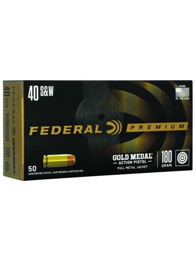 Federal GM40AP1 Gold Medal Centerfire Pistol 40S&W 180gr Full Metal Jacket 50 Per Box/10 Case