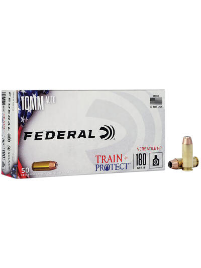Federal TP10VHP1 Train + Protect  10mmAuto 180gr Versatile Hollow Point 50 Per Box/10 Case
