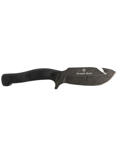Templar Knife HBK321 Reagan Field Dressing 4.60" Fixed Gut Hook Plain Powder Coated D2 Steel Blade/ 4.55" Black G10 Handle