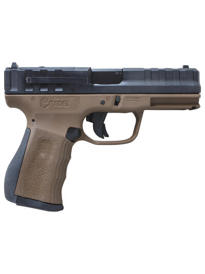 Citadel CITCP9BNZ Centurion CP9 Compact Frame 9mm Luger 14+1, 4" Black Steel Barrel, Black Optic Ready/Serrated Steel Slide, Bronze Polymer Frame & Grip