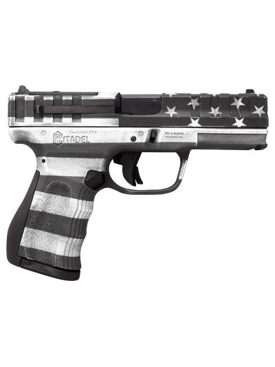 Citadel CITCP9USG Centurion CP9 Compact 9mm Luger 14+1 4" Black Steel Barrel, American Flag Gray Cerakote Optic Ready/Serrated Slide, Polymer Frame & Grip