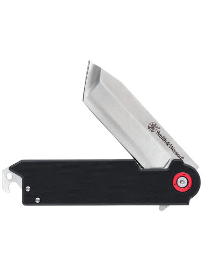 Smith & Wesson Knives 1193144 Big Benji  3.50" Folding Plain Stainless Steel Blade 4.25" Black