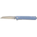 Schrade 1159320 Inert  EDC 3.25" Folding Wharncliffe Part Serrated Satin AUS-10A SS Blade, 4.25" Blue Aluminum Handle