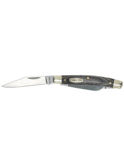 Old Timer 1149100 Heritage Series Middleman 340T 2" 1.70" 2.40" Folding Clip Point/Pen/Sheepsfoot D2 Steel Blade, 3.70" Gray Wood Laminate Handle