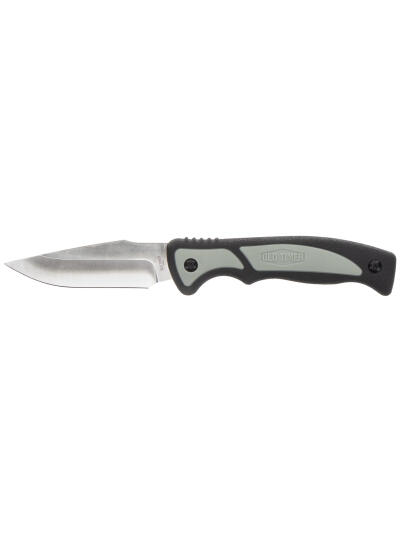 Old Timer 1137140 Trail Boss  3.70" Fixed Caper Plain Stainless Steel Blade 5.25" TPE Handle Includes Sheath