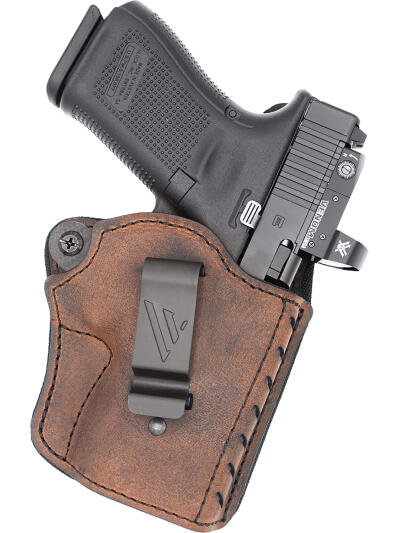 Versacarry CFD2114 Comfort Flex Deluxe IWB Size 04 Brown Leather Belt Clip Right Hand