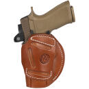 1791 Gunleather 4WH6CBRR 4-Way  IWB/OWB Size 06 Classic Brown Leather Belt Clip Compatible w/ Glock 17/Ruger American Pistol Right Hand