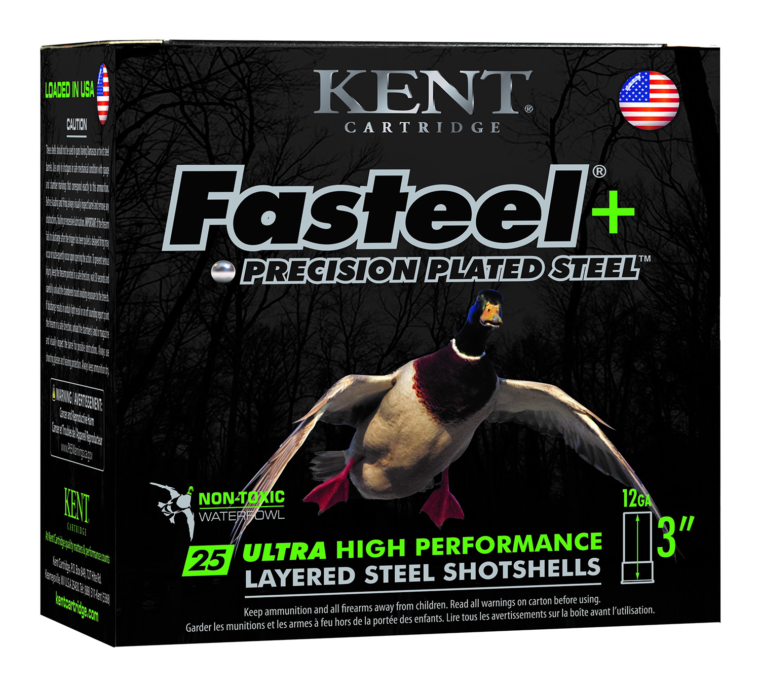Kent Cartridge K123FSP362X4 Fasteel + 12 Gauge 3" 1 1/4 oz 2/4 Shot 25 Per Box/ 10 Case