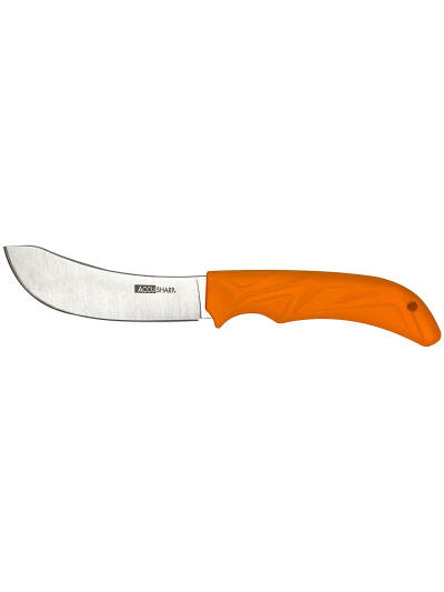 AccuSharp 732C Butcher  4" Fixed Butcher Plain Stainless Steel Blade/Blaze Orange Ergonomic Anti-Slip Rubber Handle