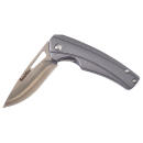 Smiths Products 51246 Istana  2.75" Folding Drop Point Plain Satin 400 SS Blade/Gray Anodized Aluminum Handle Includes Pocket Clip