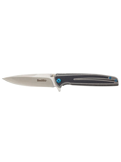 Smiths Products 51275 Imfima  3.26" Folding Drop Point Plain Bead Blasted 3Cr13MoV SS Blade/ Bead Blasted Stainless Steel Handle Includes Pocket Clip