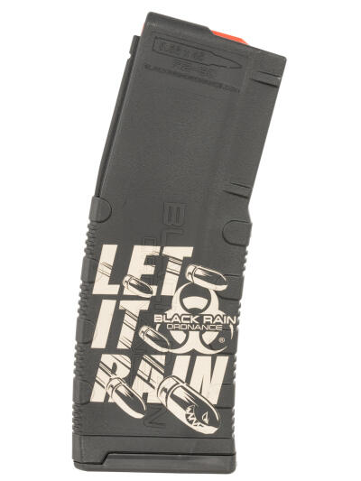 Black Rain Ordnance MAG30LETITRAINB Magazine  30rd 223 Rem/5.56 NATO Let It Rain Bullet Engraving Fits AR-15 Platform