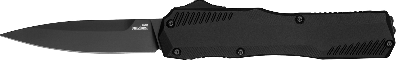 Kershaw 9000BLK Livewire Automatic 3.30" OTF Spear Point Plain Black DLC CPM MagnaCut Steel Blade, Black Anodized Aluminum Handle, Includes Pocket Clip