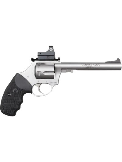 Charter Arms 79965 Mastiff Target Large Frame 9mm Luger 5rd, 6" Stainless Steel Barrel, Cylinder & Frame, Sightmark Micro Optic, Picatinny Rail, Black Rubber Grip, Exposed Hammer